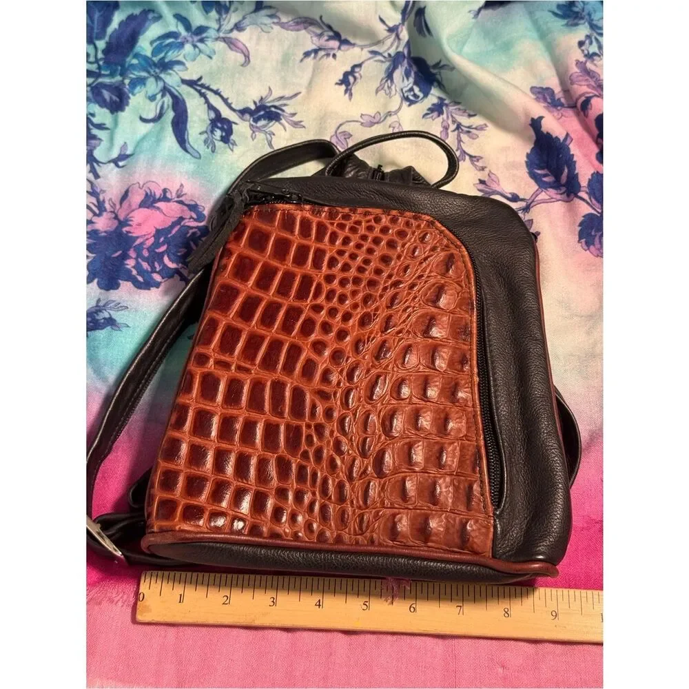 Artisan Lefty Leather CCW Sling/Backpack - Brahmin Croc Detail - Heavy Duty NEW